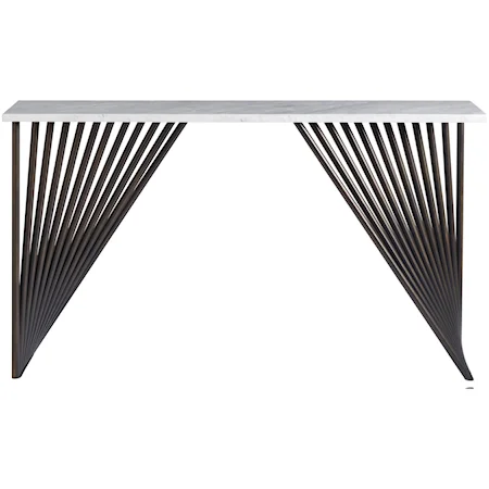 Contemporary Console Table with Smooth Stone Top