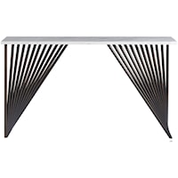 Contemporary Console Table with Smooth Stone Top