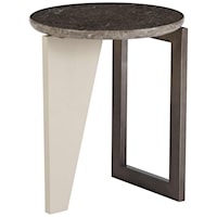 Kline Round End Table with Smooth Stone Top