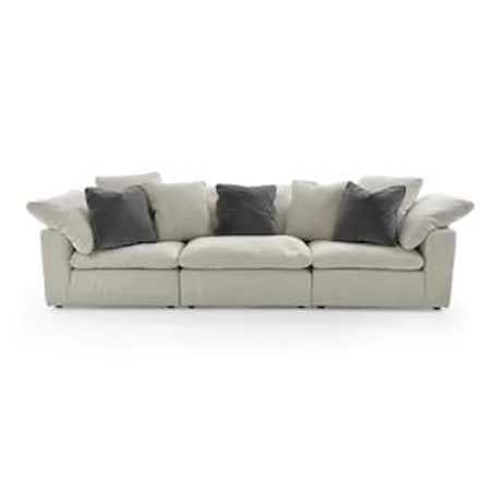 Three Piece Sectional Sofa with Thick Track Arms