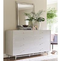 Contemporary 8-Drawer Dresser and Mirror Set