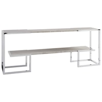 Contemporary Console Table with Stone Top and Shelf