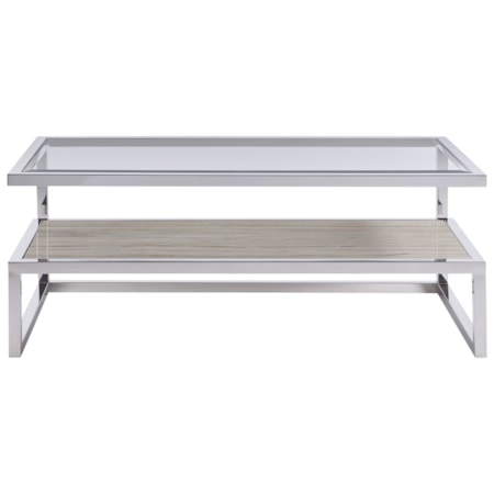 Cocktail Table with Stone Shelf