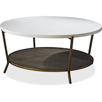 Transitional Cocktail Table with Stone Top