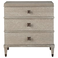 Transitional 3-Drawer Nightstand with Hidden Outlets