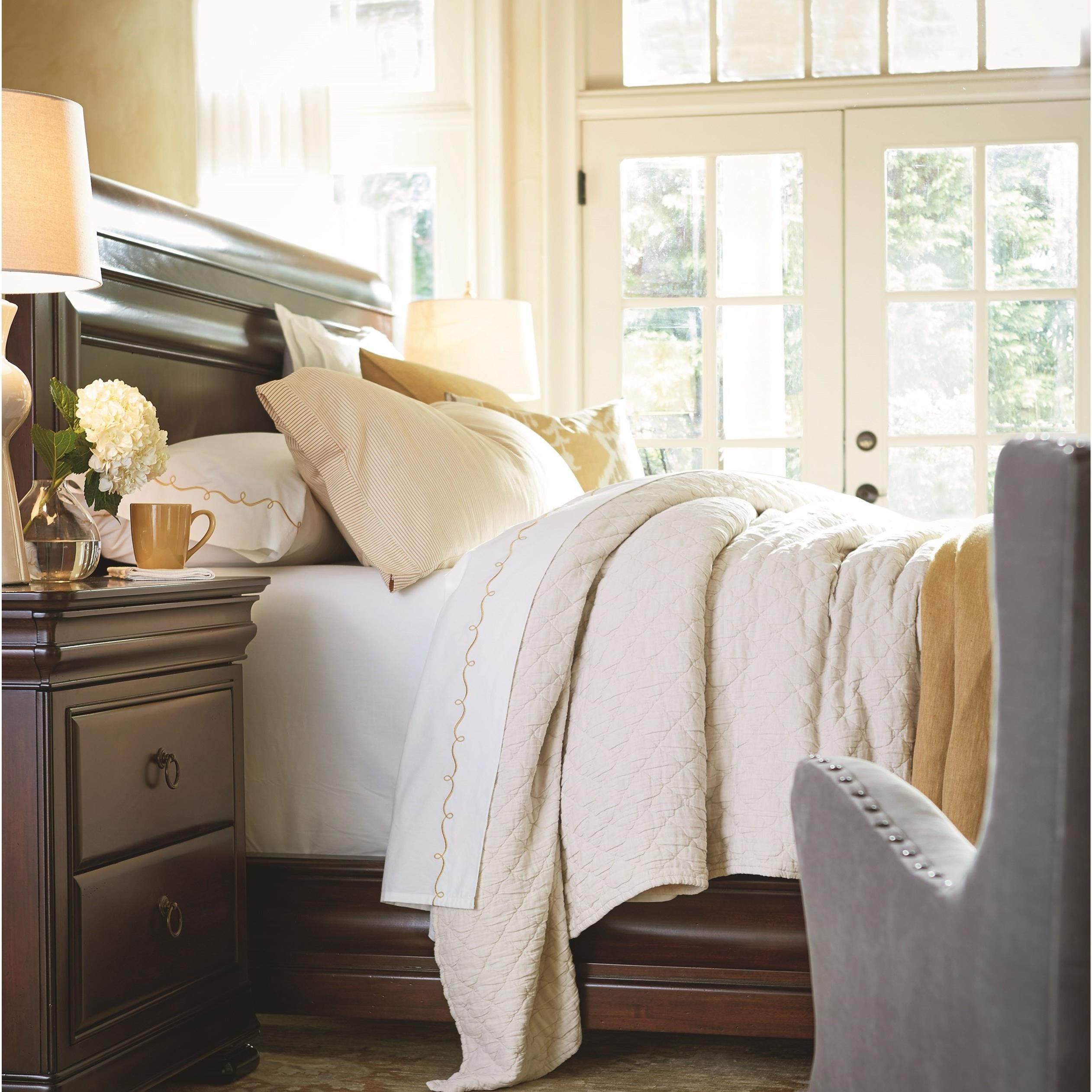 California king deals cherry sleigh bed
