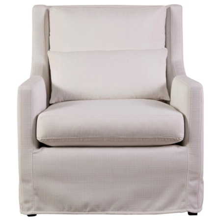 Casual Upholstered Chair with Scoop Arms
