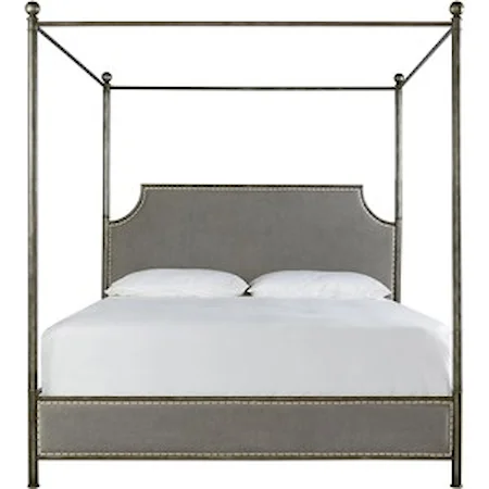 Respite Queen Upholstered Bed with Removable Canopy