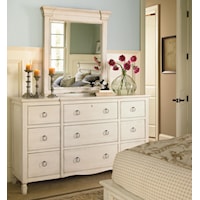 9 Drawer Dresser with Vertical Panel Mirror