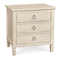 Farmhouse 3-Drawer Nightstand with Pewter Ring Hardware