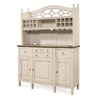 2 Pc. Serving Buffet and Bar Hutch with Wine Storage