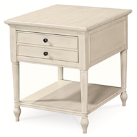Transitional End Table with Drawer and Open Display Shelf