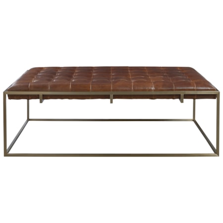 Tufted Cocktail Ottoman with Metal Frame