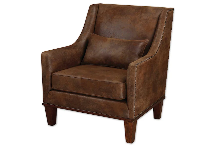 Accent Furniture - Accent Chairs Clay Armchair by Uttermost at Goffena Furniture & Mattress Center