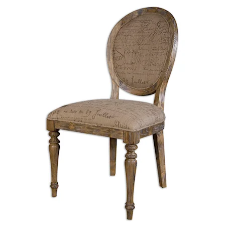 Bresselle Cottage Style Armless Chair with Natural Wood Grain