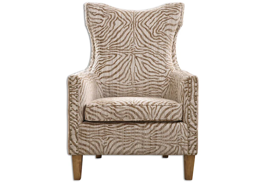Accent Furniture - Accent Chairs Kiango Animal Pattern Armchair by Uttermost at Del Sol Furniture