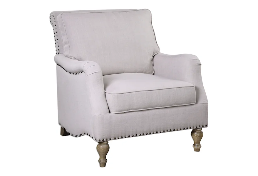 Accent Furniture - Accent Chairs Armstead Antique White Armchair by Uttermost at Mueller Furniture