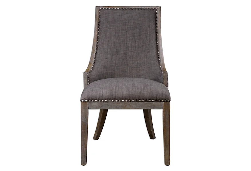 Accent Furniture - Accent Chairs Aidrian Charcoal Gray Accent Chair by Uttermost at Factory Direct Furniture