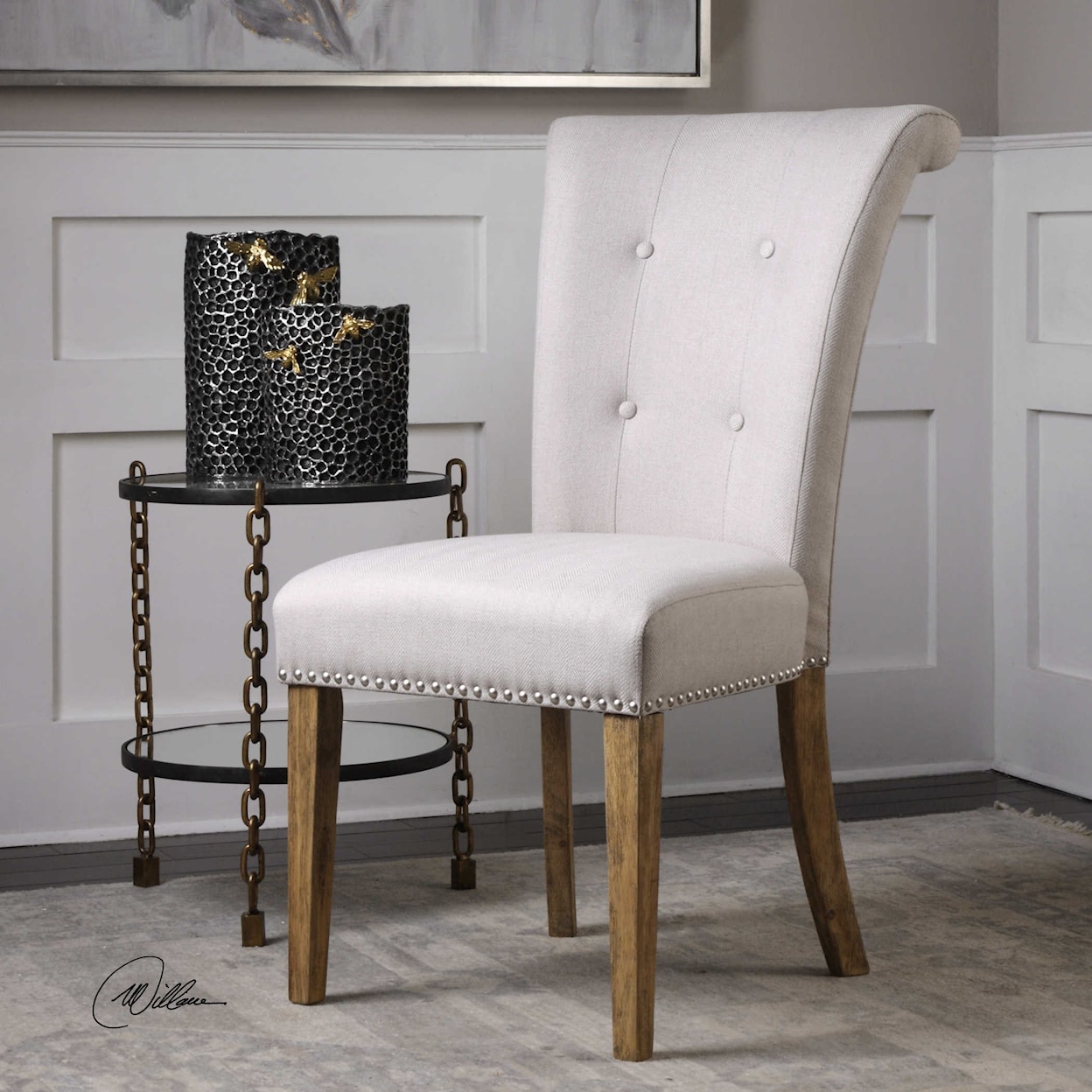 Uttermost Accent Furniture Lucasse Oatmeal Dining Chair