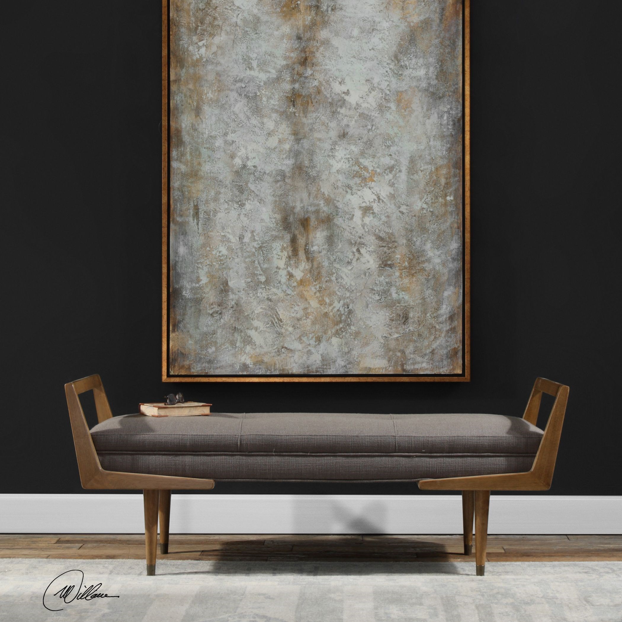 Uttermost Accent Furniture - Benches Waylon Mid-Century Modern Bench