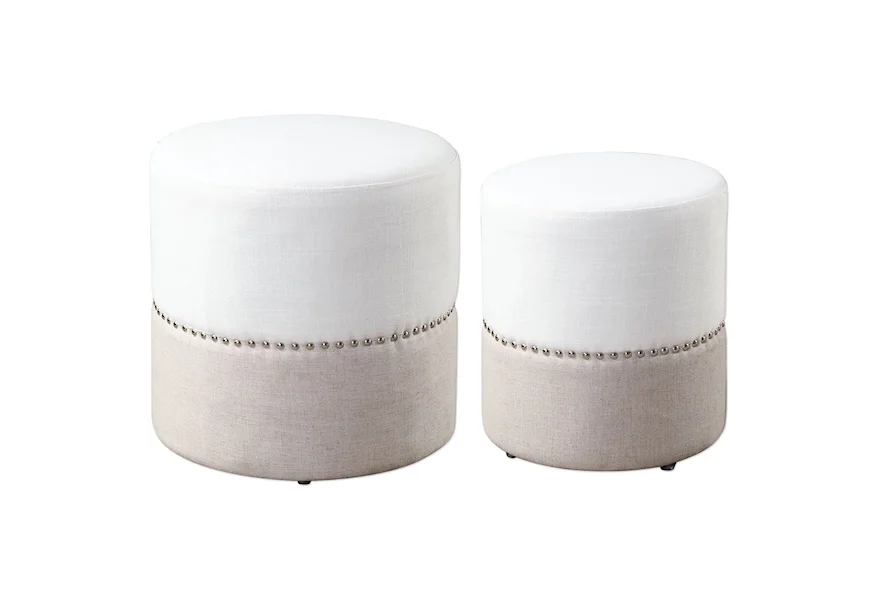 Accent Furniture - Ottomans Tilda Two-Toned Nesting Ottomans by Uttermost at Factory Direct Furniture