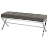 Uttermost Accent Furniture - Benches Bijou Gray Fabric Bench