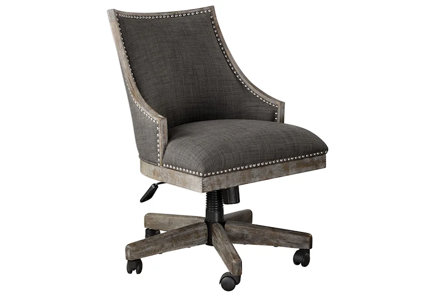 Accent Furniture Aidrian Charcoal Desk Chair by Uttermost at Michael Alan Furniture & Design