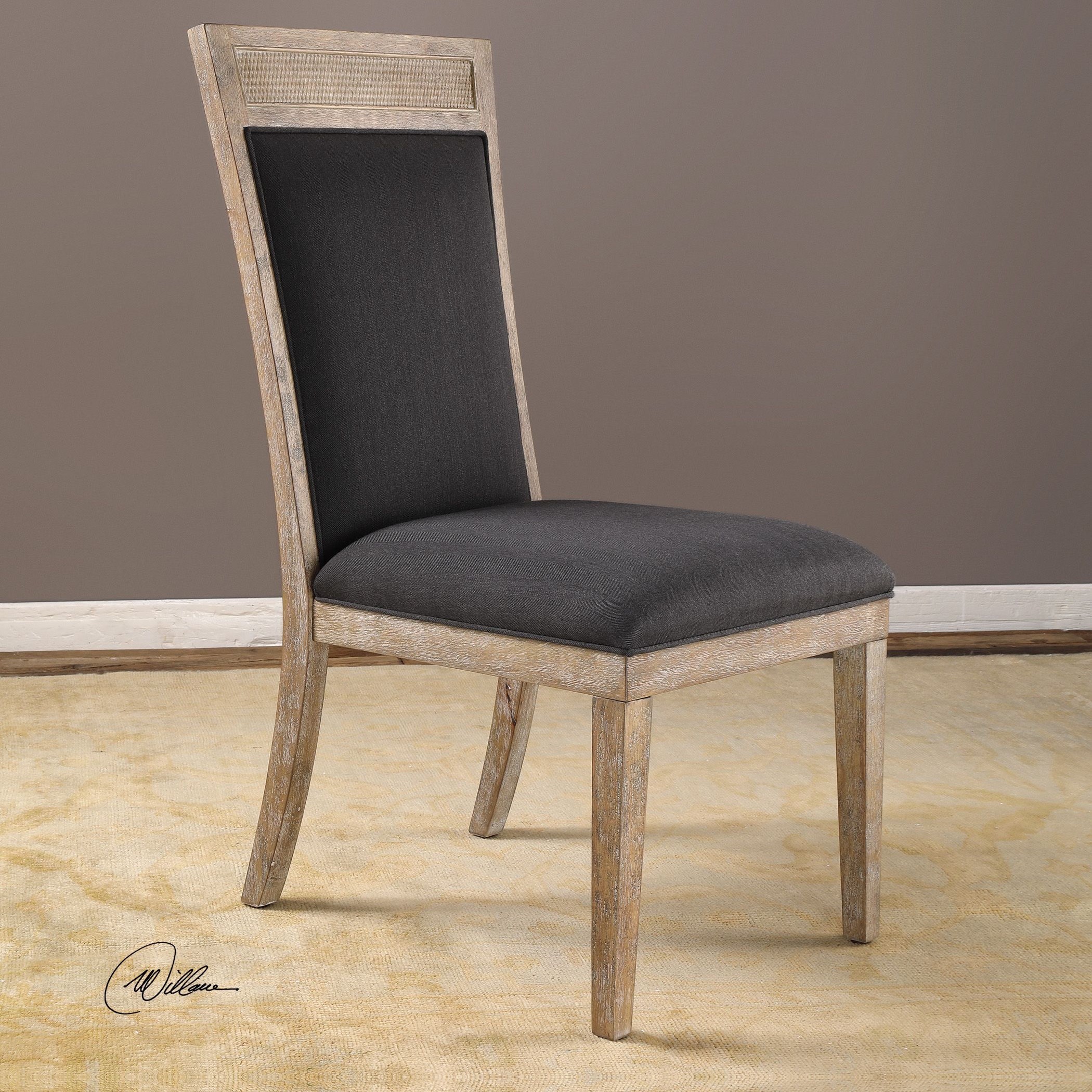 Uttermost Accent Furniture - Accent Chairs Encore Dark Gray Armless Chair