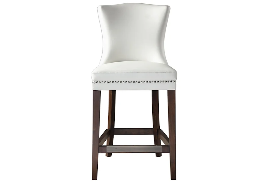 Accent Furniture - Stools Dariela White Counter Stool by Uttermost at Janeen's Furniture Gallery