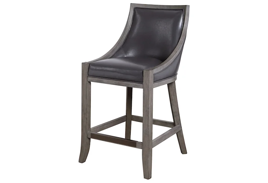 Accent Furniture - Stools Elowen Leather Counter Stool by Uttermost at Mueller Furniture