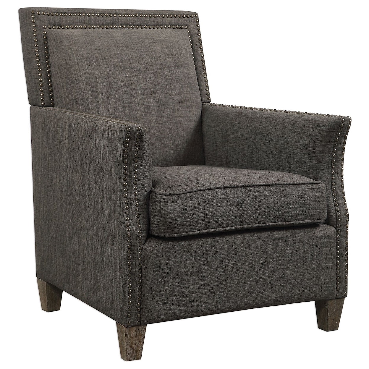 Uttermost Accent Furniture - Accent Chairs Darick Charcoal Armchair