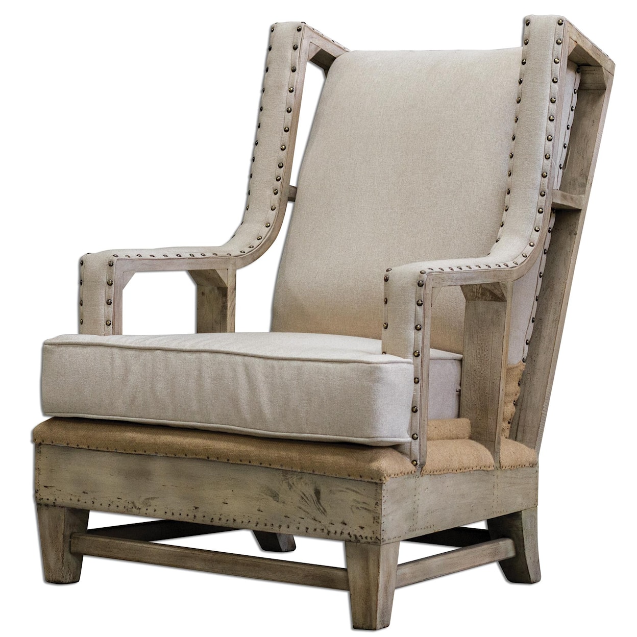 Uttermost Accent Furniture - Accent Chairs Schafer Linen Arm Chair
