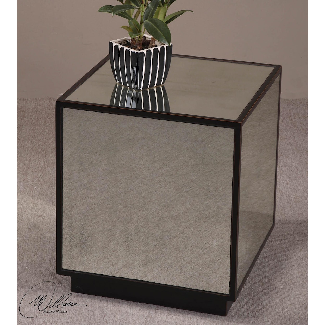 Uttermost Accent Furniture - Occasional Tables Matty Mirrored Cube