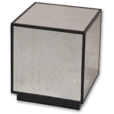 Matty Mirrored Cube Modern End Table