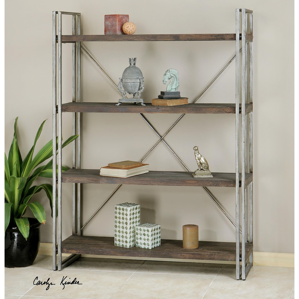 Uttermost Accent Furniture - Bookcases Greeley Metal Etagere