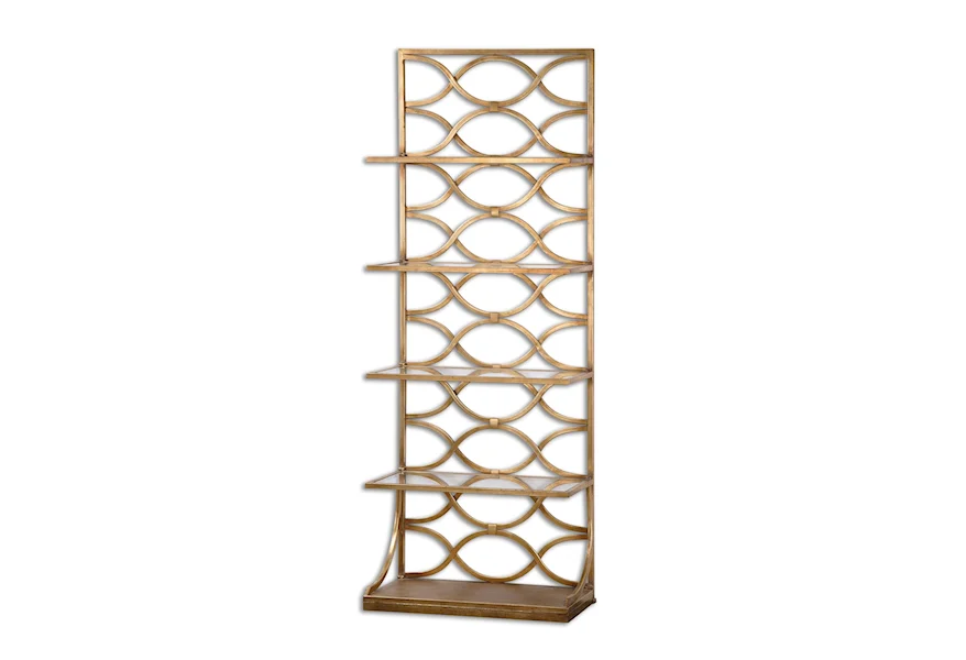 Accent Furniture - Bookcases Lashaya Gold Etagere by Uttermost at Janeen's Furniture Gallery