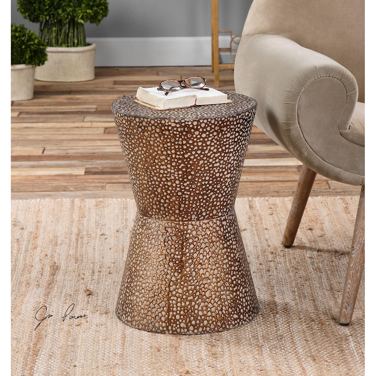 Uttermost Accent Furniture - Occasional Tables Cutler Drum Shaped Accent Table