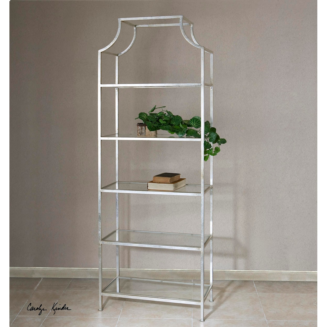 Uttermost Accent Furniture - Bookcases Aurelie Silver Etagere