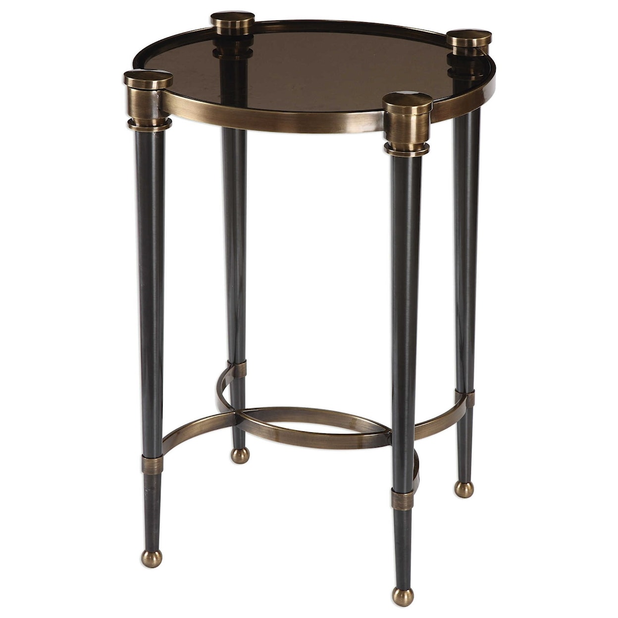Uttermost Accent Furniture - Occasional Tables Thora Brushed Black Accent Table