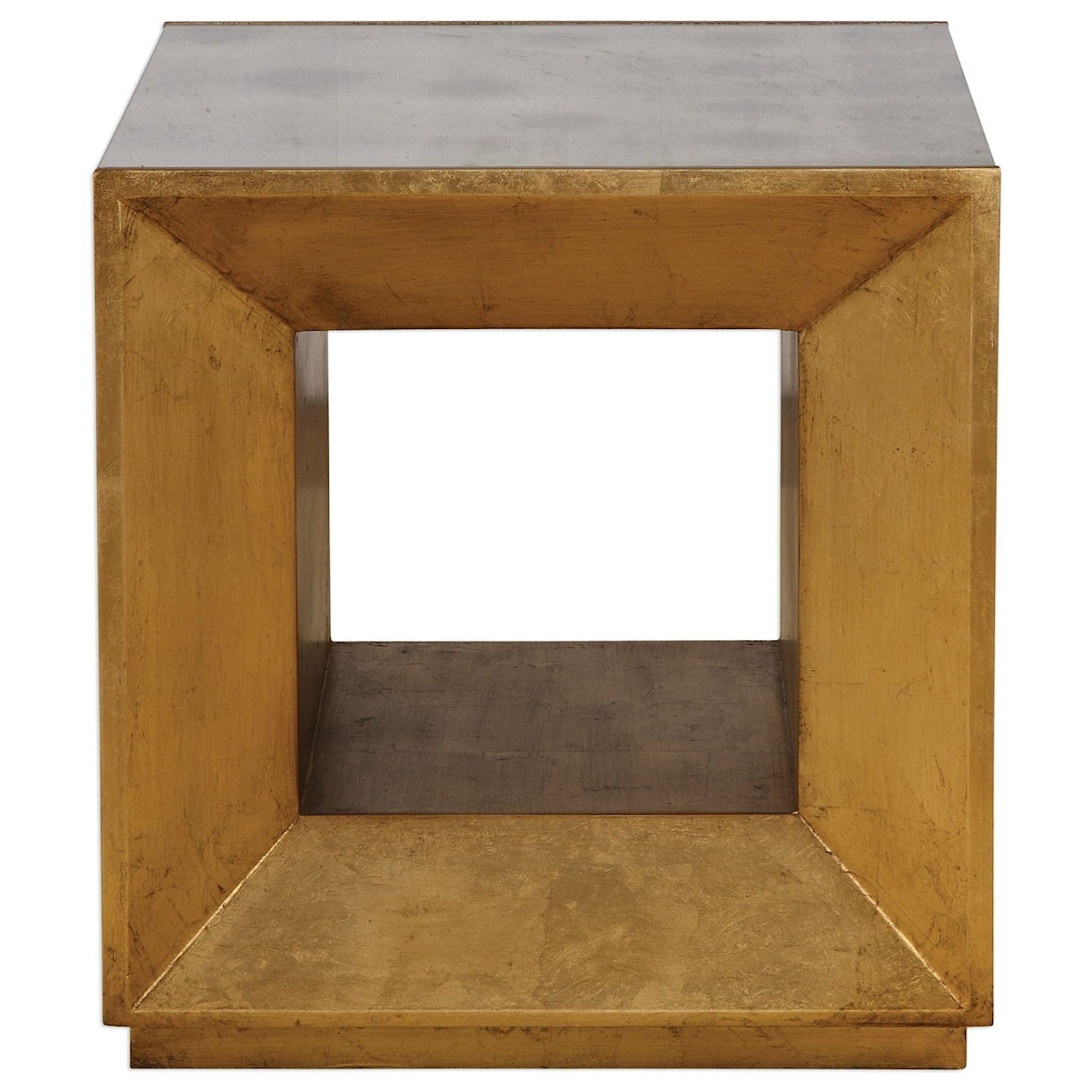 Uttermost Accent Furniture - Occasional Tables Flair Gold Cube Table