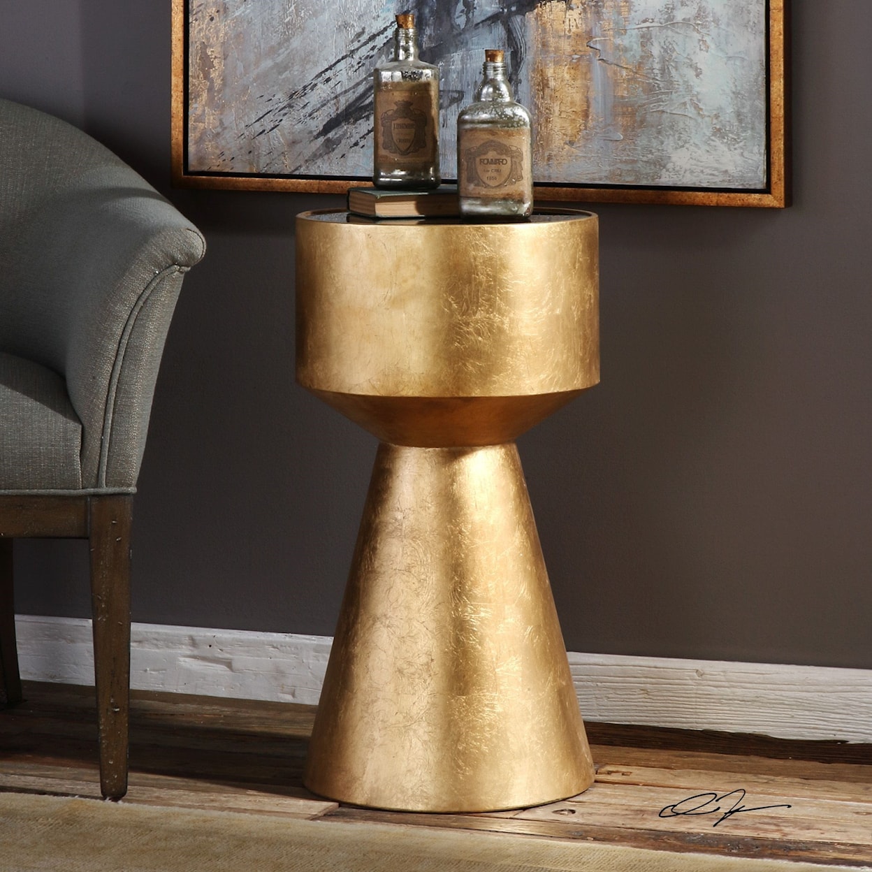 Uttermost Accent Furniture - Occasional Tables Veira Gold Accent Table