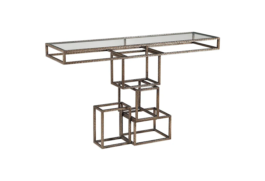 Accent Furniture - Occasional Tables Ruslan Bronze Console Table by Uttermost at Town and Country Furniture 