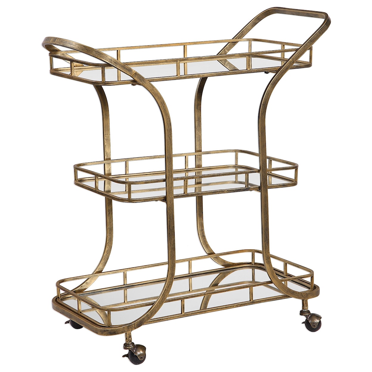 Uttermost Accent Furniture Stassi Gold Serving Cart