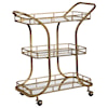 Uttermost Accent Furniture Stassi Gold Serving Cart