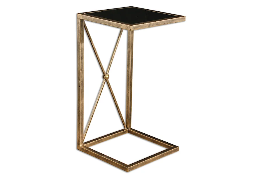 Accent Furniture - Occasional Tables Zafina Gold Side Table by Complete Accents at Sprintz Furniture