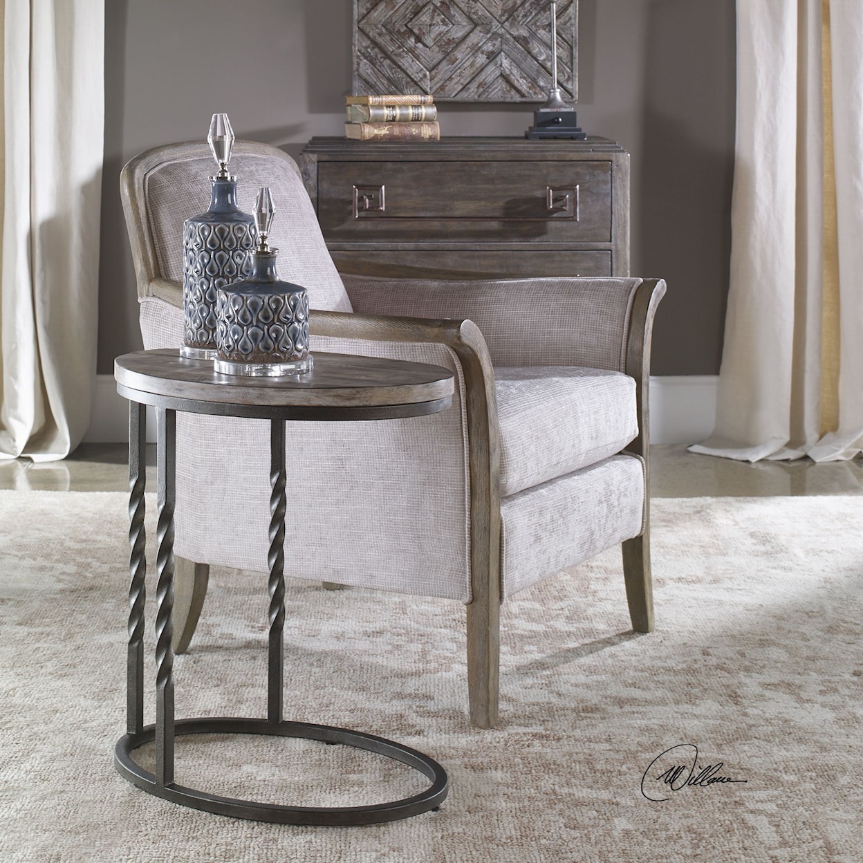 Uttermost Accent Furniture - Occasional Tables Tauret Cantilever Side Table