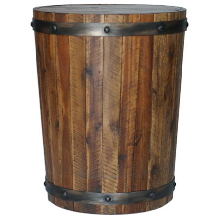 Ceylon Wine Barrel Accent Table