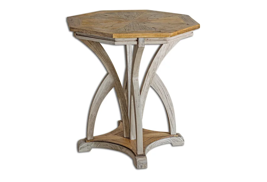 Accent Furniture - Occasional Tables Ranen Aged White Accent Table by Uttermost at Pedigo Furniture