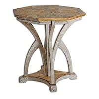 Ranen Aged White Accent Table