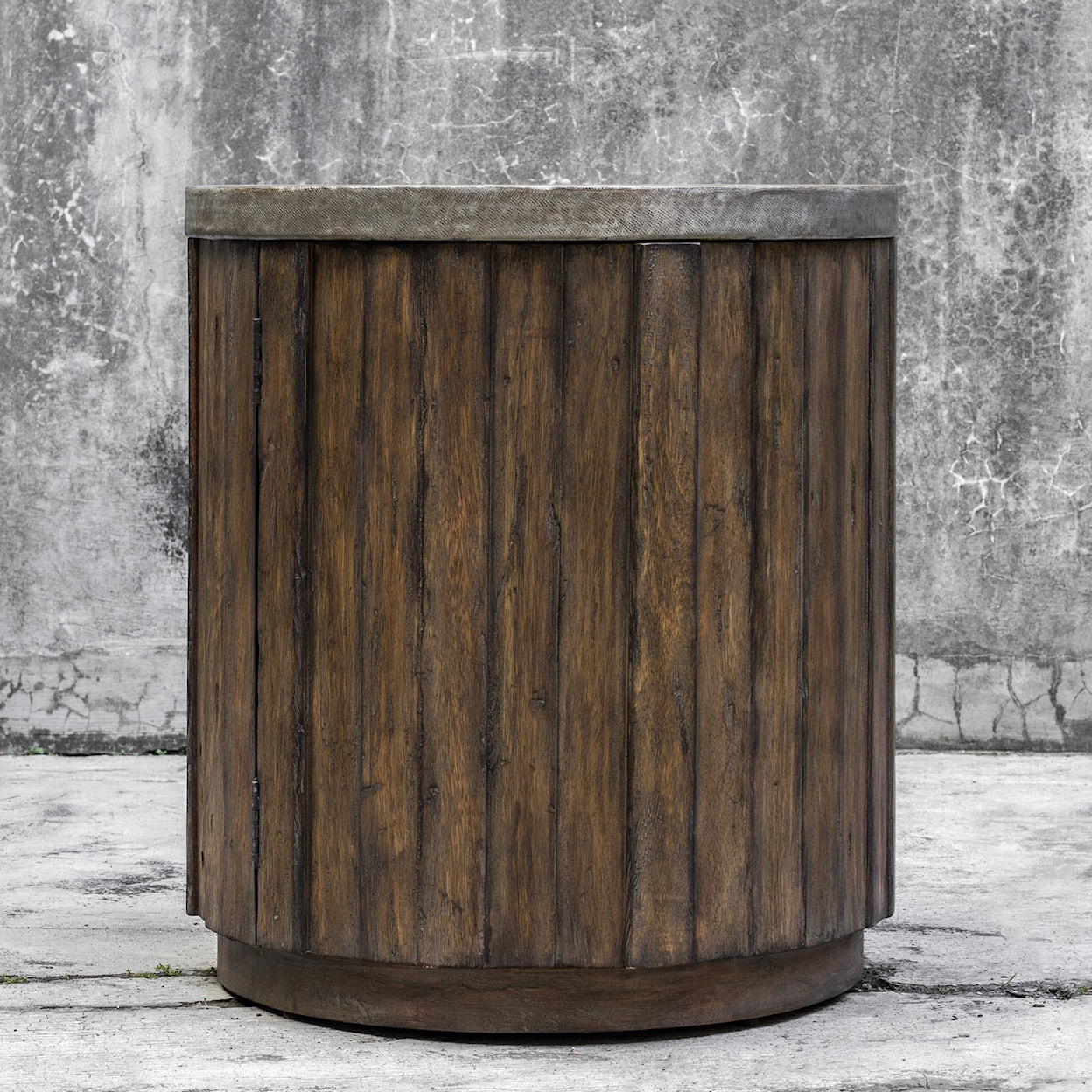 Uttermost Accent Furniture - Occasional Tables Maxfield Wooden Drum Accent Table